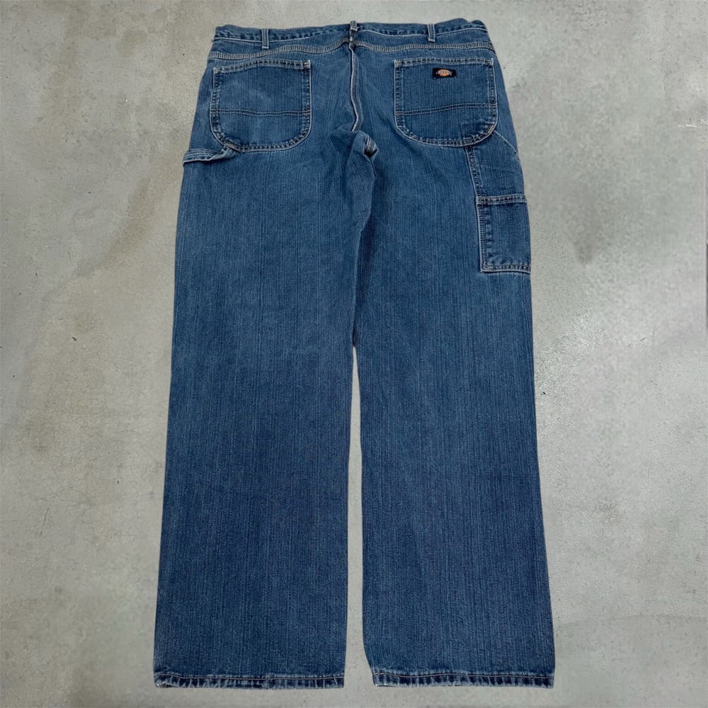 Dickies Mens 40x32 Relaxed Fit Carpenter Jeans Blue Denim Utility Pants 1993THK